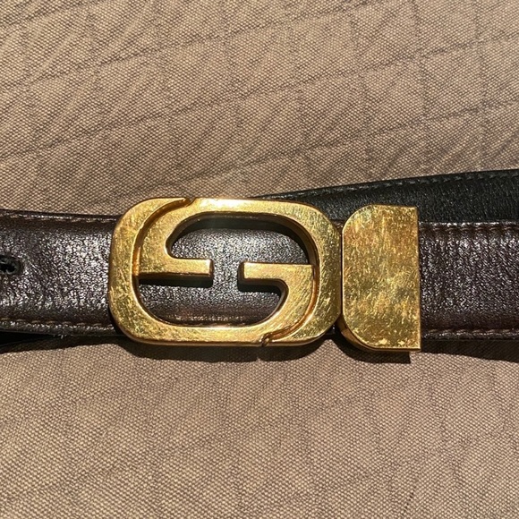 Vintage Authentic Gucci Reversible Leather Belt - Picture 3 of 10